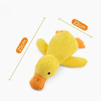 Jouet pour chien en peluche canard jaune, dimensions 25x22 cm, anti-ennui, interactif.
